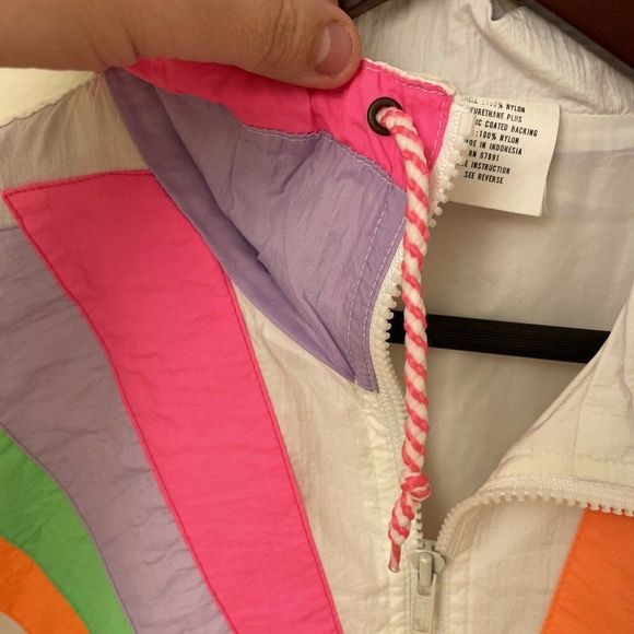 Vintage Outer stuff 2 Windbreaker Full Zip 80’s  90’s White Womens SZ Small - Picture 7 of 10